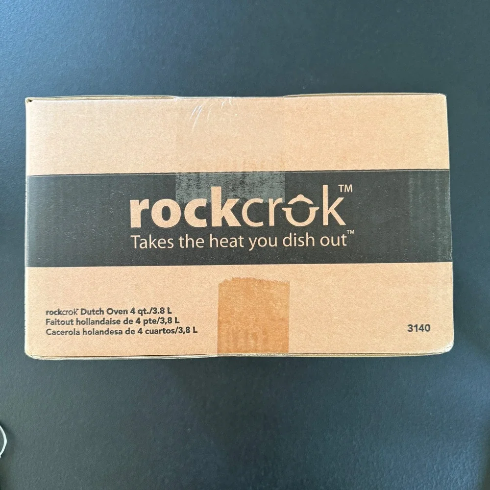 Pampered Chef Rockcrok Dutch Oven 4qt Black Ceramic Cookware 3140 NIB